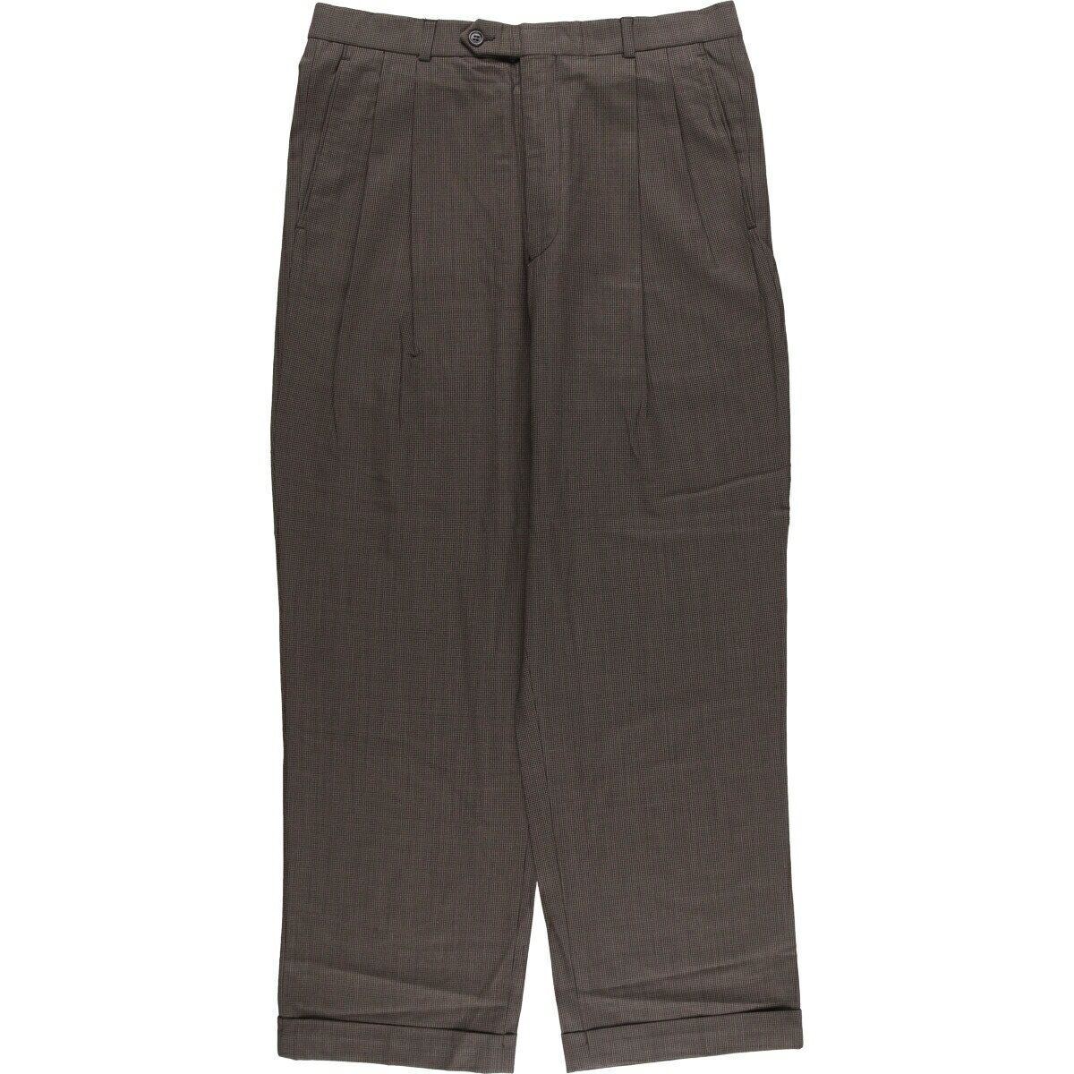 古着 ブルックスブラザーズ Brooks Brothers 346 千鳥格子柄 ツータック ウールパンツ スラックス メンズw32相当 /eaa569260   【SS2606_30