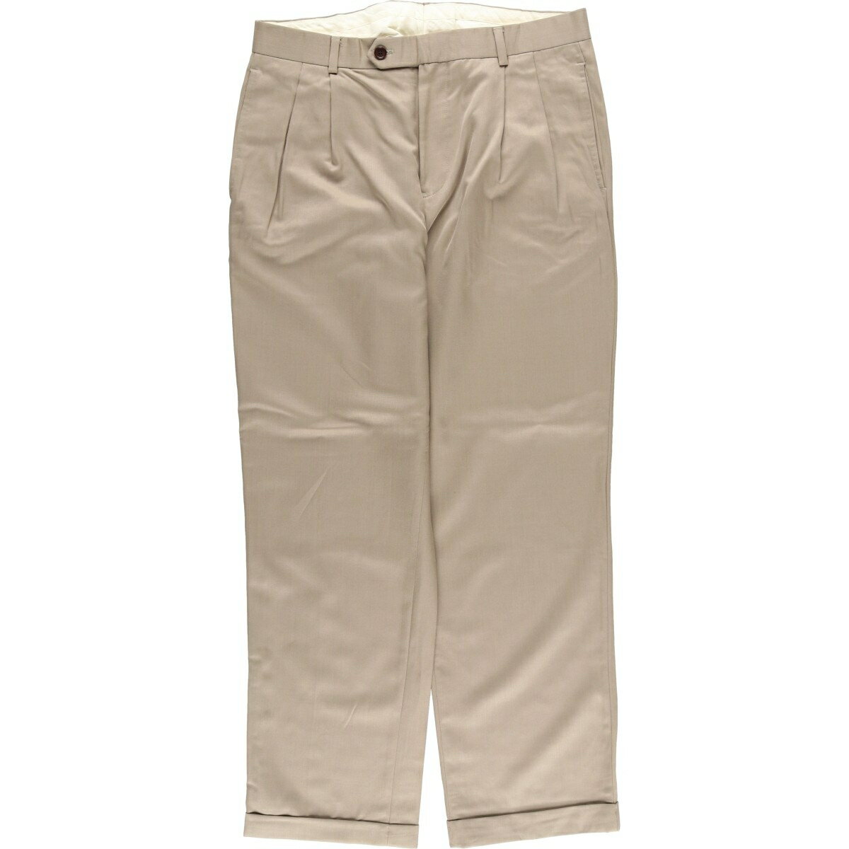 古着 ブルックスブラザーズ Brooks Brothers MADISON FIT ツータック ウールパンツ スラックス メンズw34相当 /eaa569267   【SS2606_30