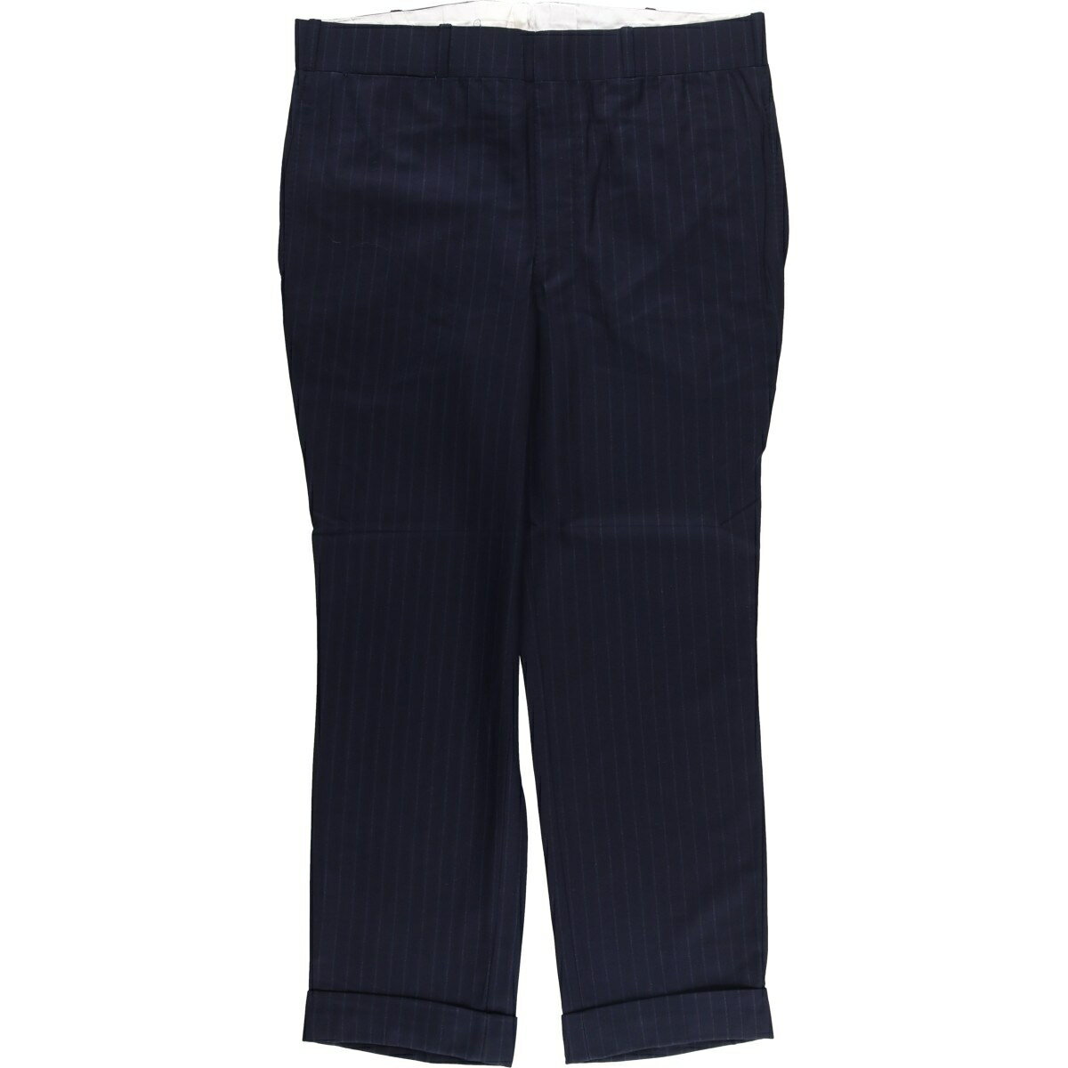 樂天商城 - 古着 DAVIES＆SON ストライプ柄 スラックスパンツ 英国製 メンズw36相当 /eaa569280 【中古】 【251117】 ネイビー系 春夏秋冬