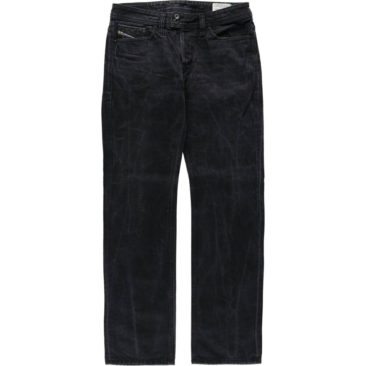 古着 ディーゼル DIESEL ブラックデニム ストレートデニムパンツ...(4.0)