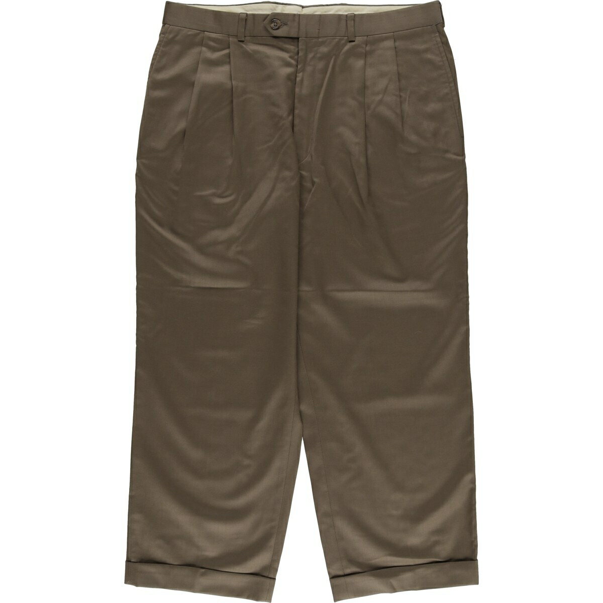 樂天商城 - 古着 ラルフローレン Ralph Lauren LAUREN TOTAL COMFORT ツータック ウールパンツ スラックス カナダ製 メンズw34相当 /eaa569912 【中古】 【260315】 ブラウン系 春夏秋冬