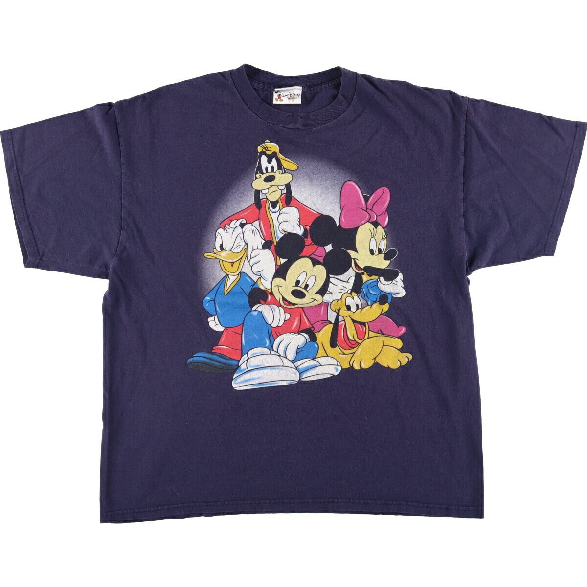 Character - 古着 DISNEY ディズニー キャラクタープリントTシャツ メンズXL相当 /eaa570068 【中古】 【250729】 ネイビー系 春夏秋