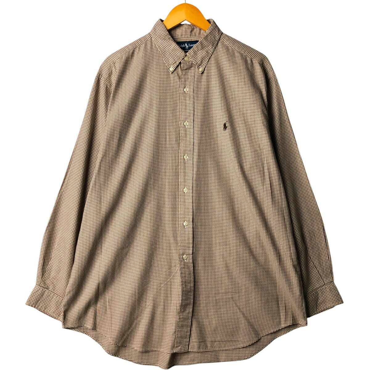 Rakuten - 古着 ラルフローレン Ralph Lauren YARMOUTH 長袖 ボタンダウンチェックシャツ メンズXL相当 /eaa570103 【中古】 【250721】 【SS2603_10】