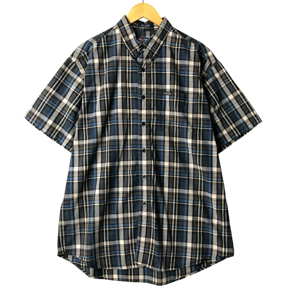 Rakuten - 古着 90'S ラルフローレン Ralph Lauren CHAPS チャップス 半袖 ボタンダウン チェックシャツ メンズL相当 ヴィンテージ /eaa570193 【中古】 【250721】