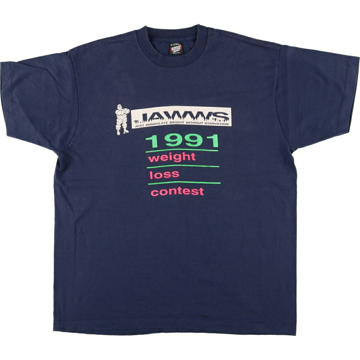 古着 90'S スクリーンスターズ SCREEN STARS 1991 WEIGHT LOSS CONTEST 1991年減量コンテスト プリントTシャツ USA製 メンズXXL相当 ヴィンテージ /eaa570293 【中古】 【250728】 【SS2603_30】