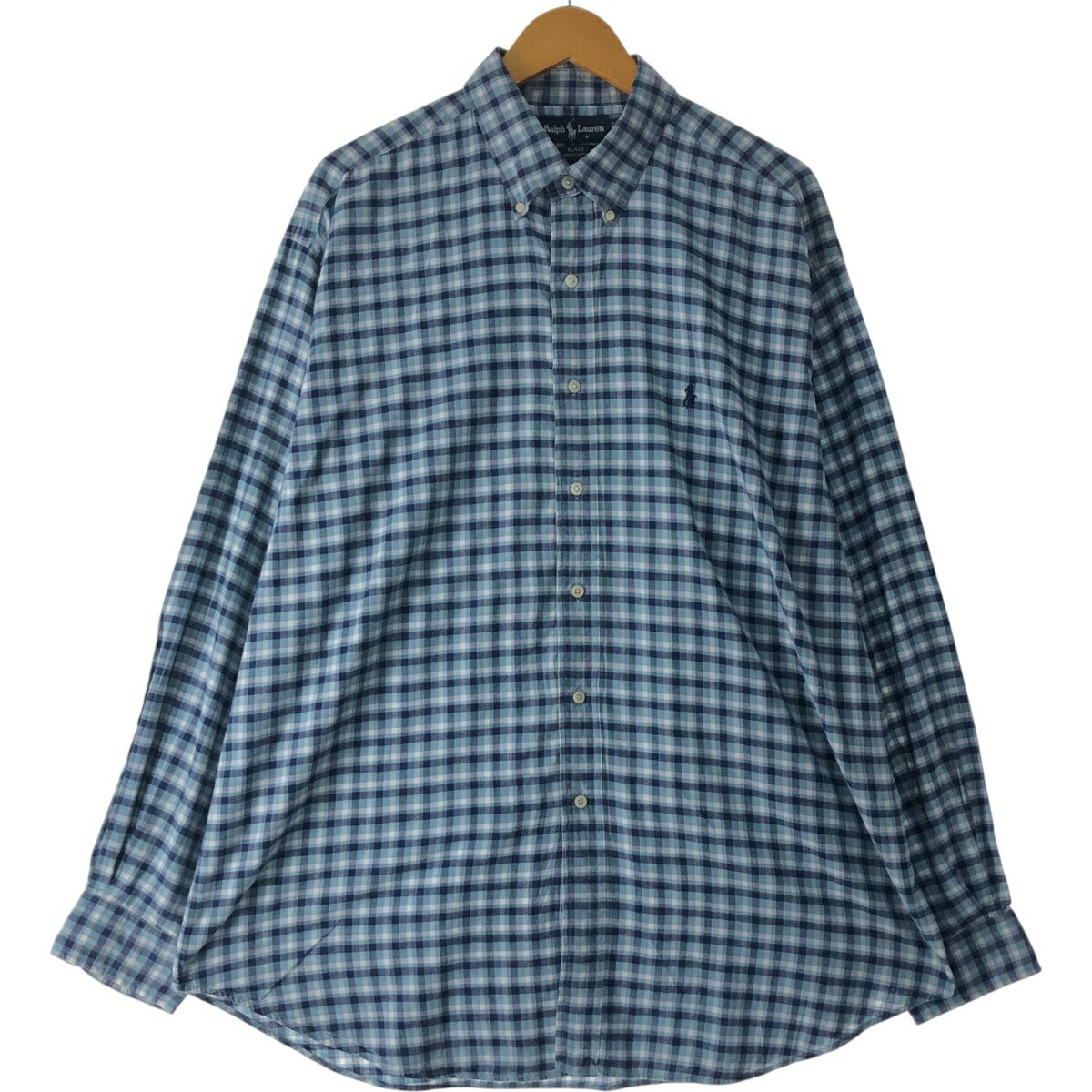 Rakuten - 古着 ラルフローレン Ralph Lauren BLAKE 長袖 ボタンダウンチェックシャツ メンズXL相当 /eaa570311 【中古】 【250802】 【SS2603_10】