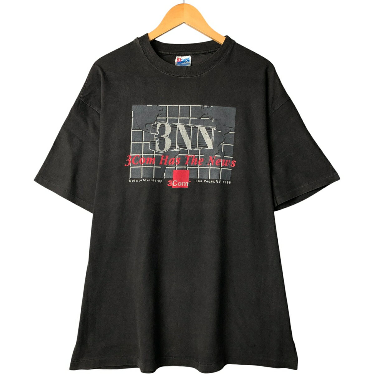 古着 90'S ヘインズ Hanes 3Com スリーコム BEEFY-T アドバタイジングTシャツ USA製 メンズXL相当 ヴィンテージ /eaa570374 【中古】 【250725】