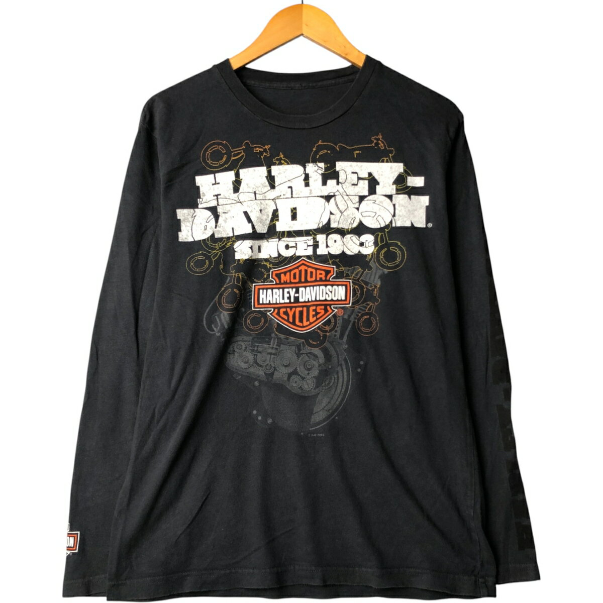 古着 00'S ハーレーダビッドソン Harley-Davidson エンジン ロングTシャツ ロンT メンズM相当 /eaa570456 【中古】 【250725】 【ss2601_10】