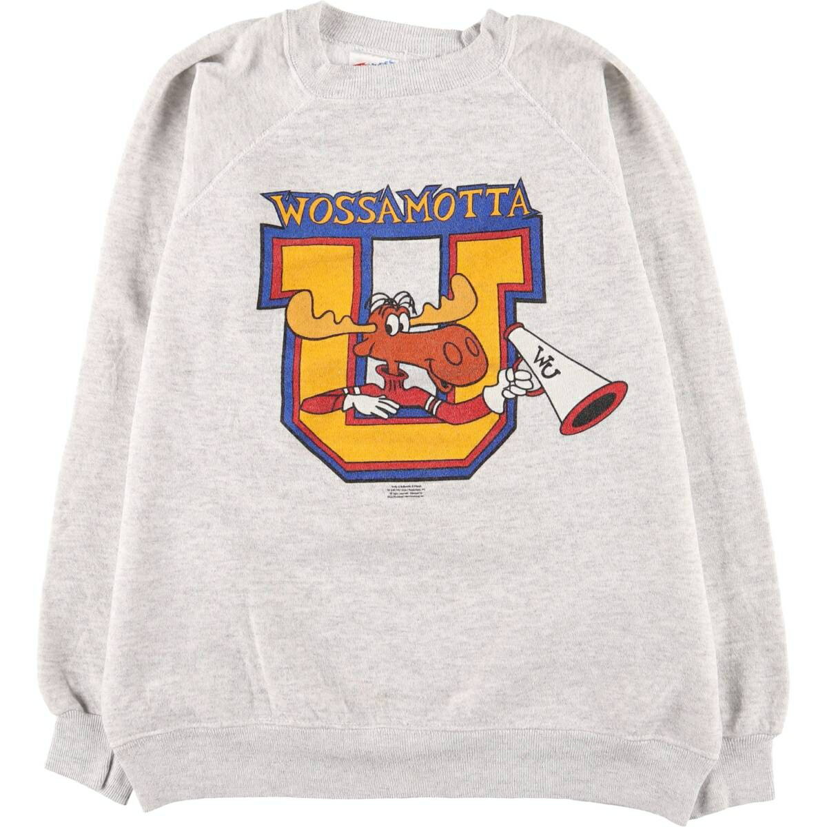 古着 90'S ヘインズ Hanes The Adventures of Rocky and Bullwinkle and Friends ロッキーとブルウィンクルの大冒険 キャラクタースウェットシャツ トレーナー USA製 メンズL相当 ヴィンテージ /eaa570860 【中古】 【250803】 【ss2601_10】