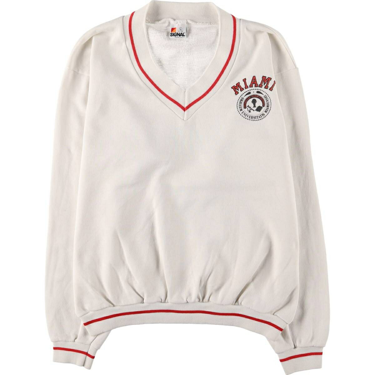 古着 80'S SIGNAL Vネック カレッジスウェットシャツ トレーナー USA製 メンズL相当 ヴィンテージ /eaa570863 【中古】 【25080...