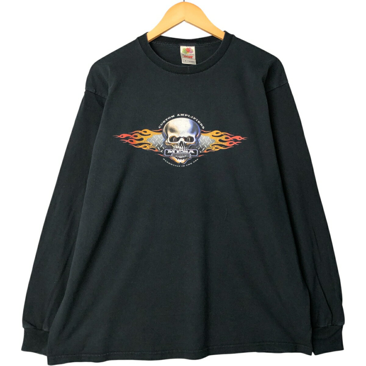 古着 フルーツオブザルーム FRUIT OF THE LOOM Mesa Boogie メサブギー ドクロ柄 スカル柄 ファイヤーパターン アドバタイジング ロングTシャツ ロンT メンズXL相当 /eaa570930 【中古】 【250808】 【ss2601_10】