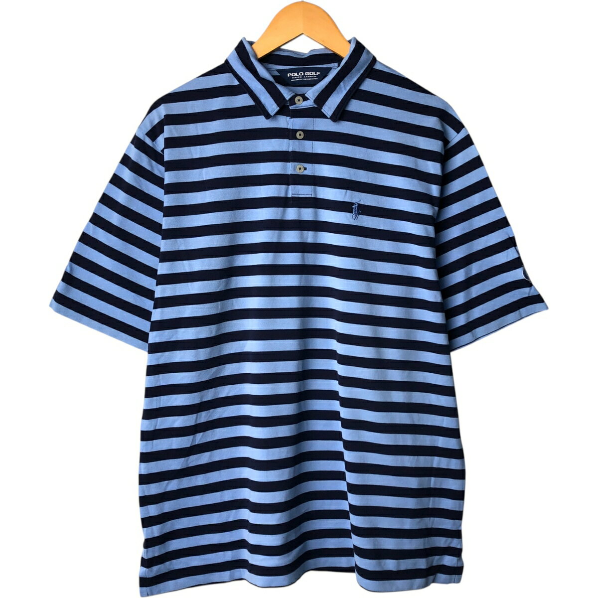 古着 ラルフローレン Ralph Lauren POLO GOLF ポロゴルフ 半袖 ボーダー ポロシャツ メンズXL相当 /eaa571034 【中古】 【250728】 ネイビー系 春夏秋