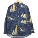 古着 90~00'S ノーティカ NAUTICA 総柄 長袖 ボタンダウンシャツ メンズXL相当 ヴィンテージ /eaa571236 【中古】 【250808】