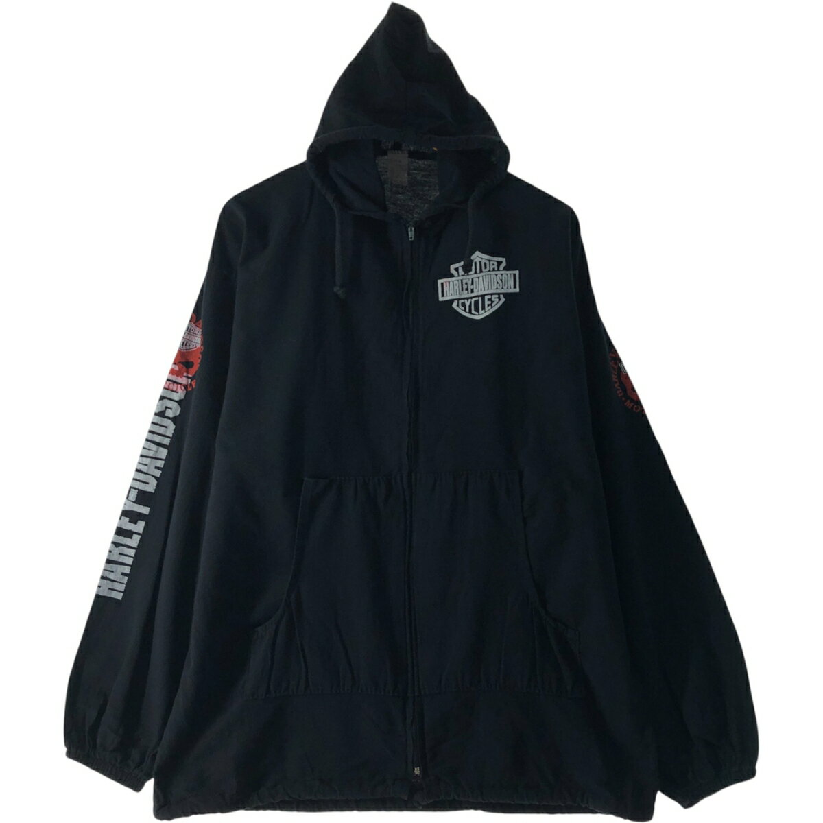 古着 ハーレーダビッドソン Harley-Davidson フード付き ドクロ柄 スカル柄 ロングTシャツ ロンT メンズXL相当 /eaa571271 【中古】 【250811】 【ss2601_10】