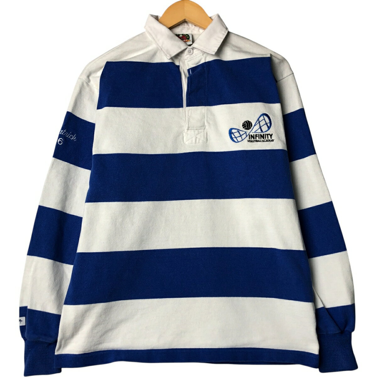 古着 バーバリアン BARBARIAN ボーダー柄 長袖 ラガーシャツ カナダ製 メンズM相当 /eaa571578 【中古】 【250811】 【SS2603_10】