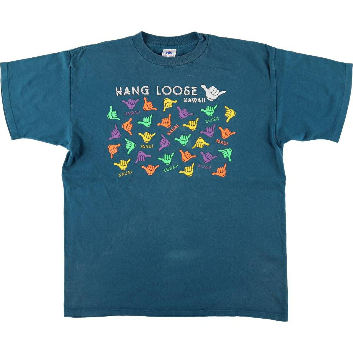 古着 90'S H.L.MILLER HANG LOOSE ハングルース プリントTシャツ USA製 メンズXL相当 ヴィンテージ /eaa571740 【中古】 【250727】 【SS2606_30