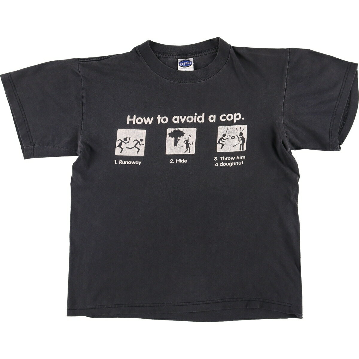 古着 CYGNUS メッセージプリントTシャツ メンズM相当 /eaa571765 【中古】 【250802】