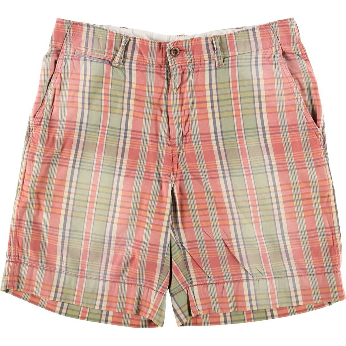 古着 ラルフローレン Ralph Lauren POLO by Ralph Lauren マドラスチェック コットンショーツ ハーフパンツ メンズw34相当 /eaa572240 【中古】 【250803】