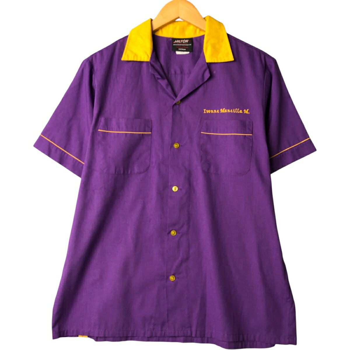 古着 ヒルトン HILTON オープンカラー ボウリングシャツ ボックスシャツ メンズM相当/eaa572371 【中古】 【250802】