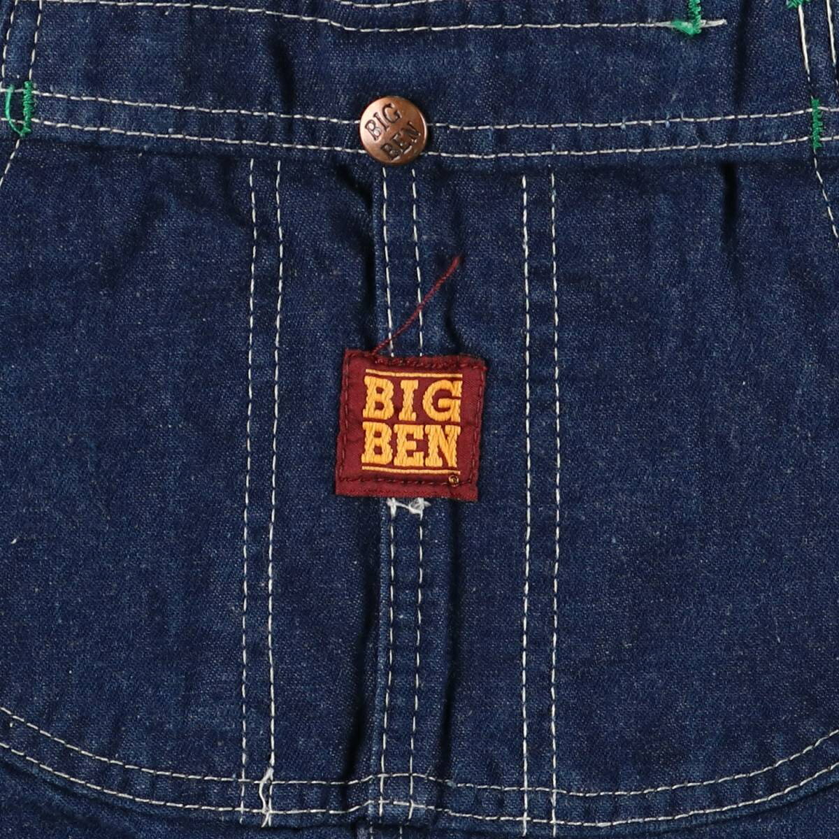 古着 80'S ビッグベン BIGBEN バットダイ デニムオーバーオール USA製 メンズw37相当 ヴィンテージ /eaa572433 【中古】 【250728】