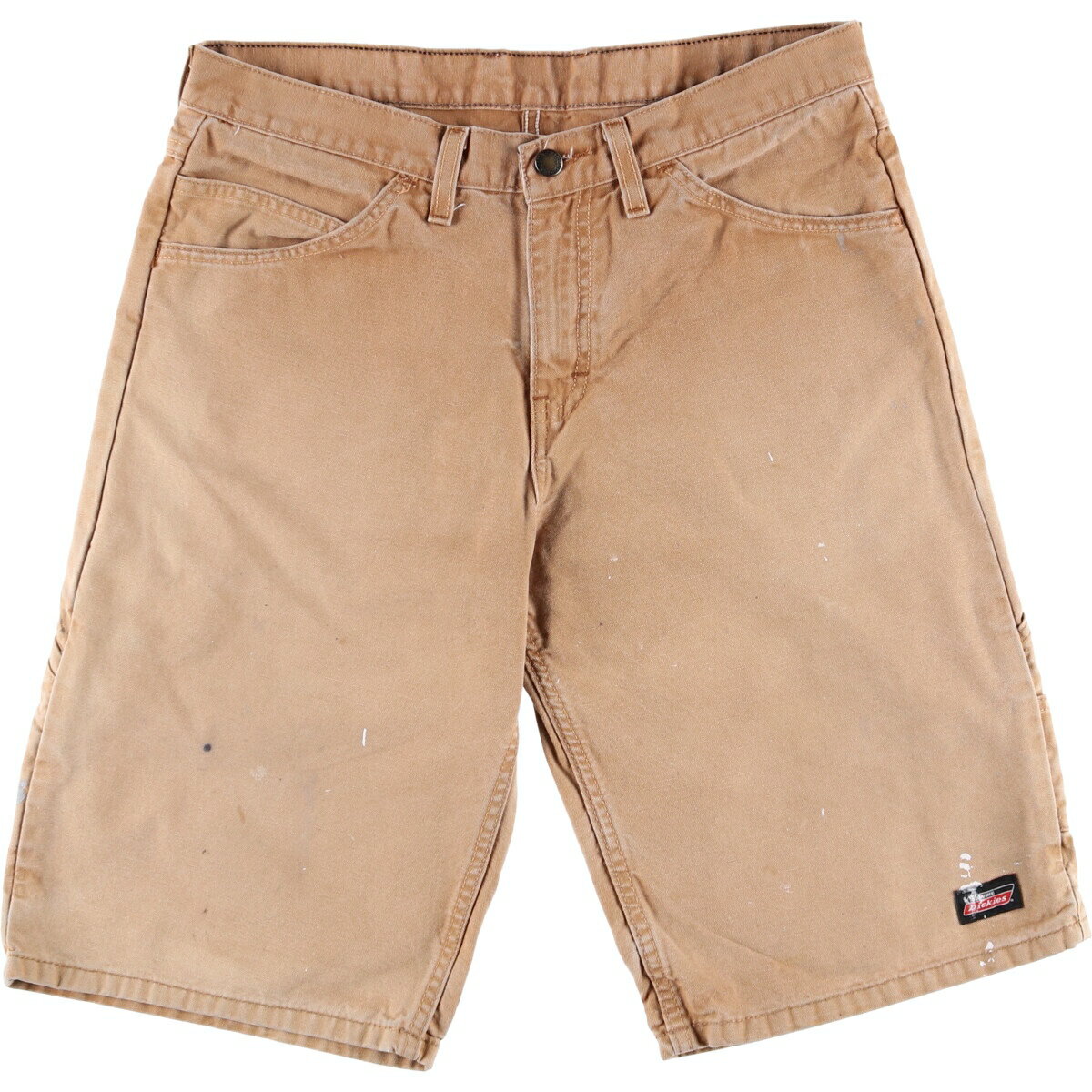 古着 ディッキーズ Dickies ペイント ダック地ペインターショーツ ハーフパンツ メンズw34相当 /eaa572677 【中古】 【250729】 【SS2603_30】 ベージュ系 春夏秋