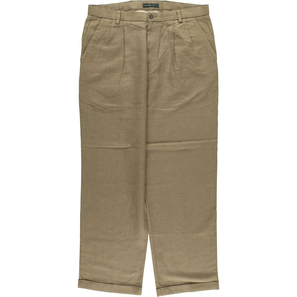 Rakuten - 古着 00'S ドッカーズ DOCKERS PREMIUM PLEATED RELAXED FIT ツータック リネンパンツ スラックス メンズw36相当 /eaa572768 【中古】 【250728】 【SS2606_30