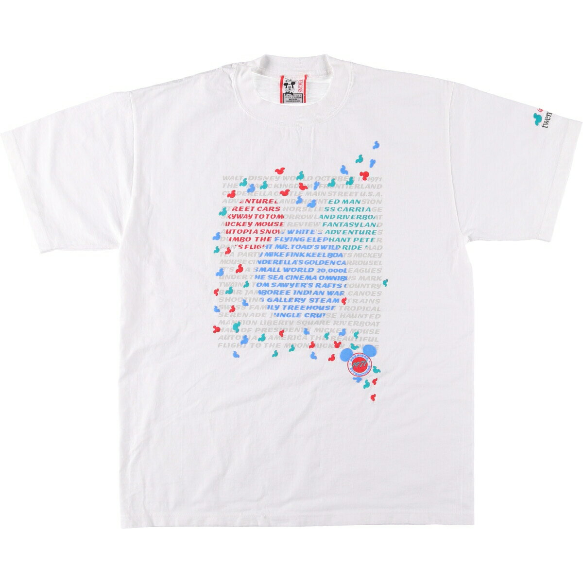 古着 90'S ディズニー Disney MICKEY MOUSE ミッキーマウス キャラクタープリントTシャツ USA製 M メン..