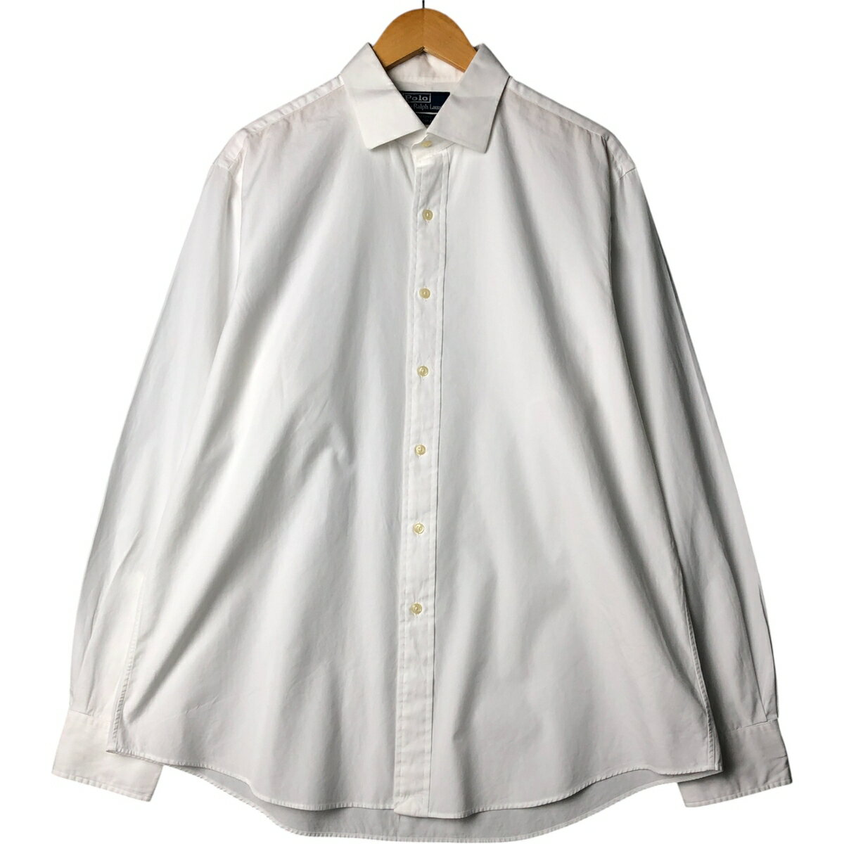 Long-Sleeved - 古着 ラルフローレン Ralph Lauren POLO by Ralph Lauren REGENT CLASSIC FIT ワイドカラー 長袖 コットンシャツ メンズXL相当 /eaa573110 【中古】 【250813】 【ss2601_10】 ホワイト系 春夏秋冬
