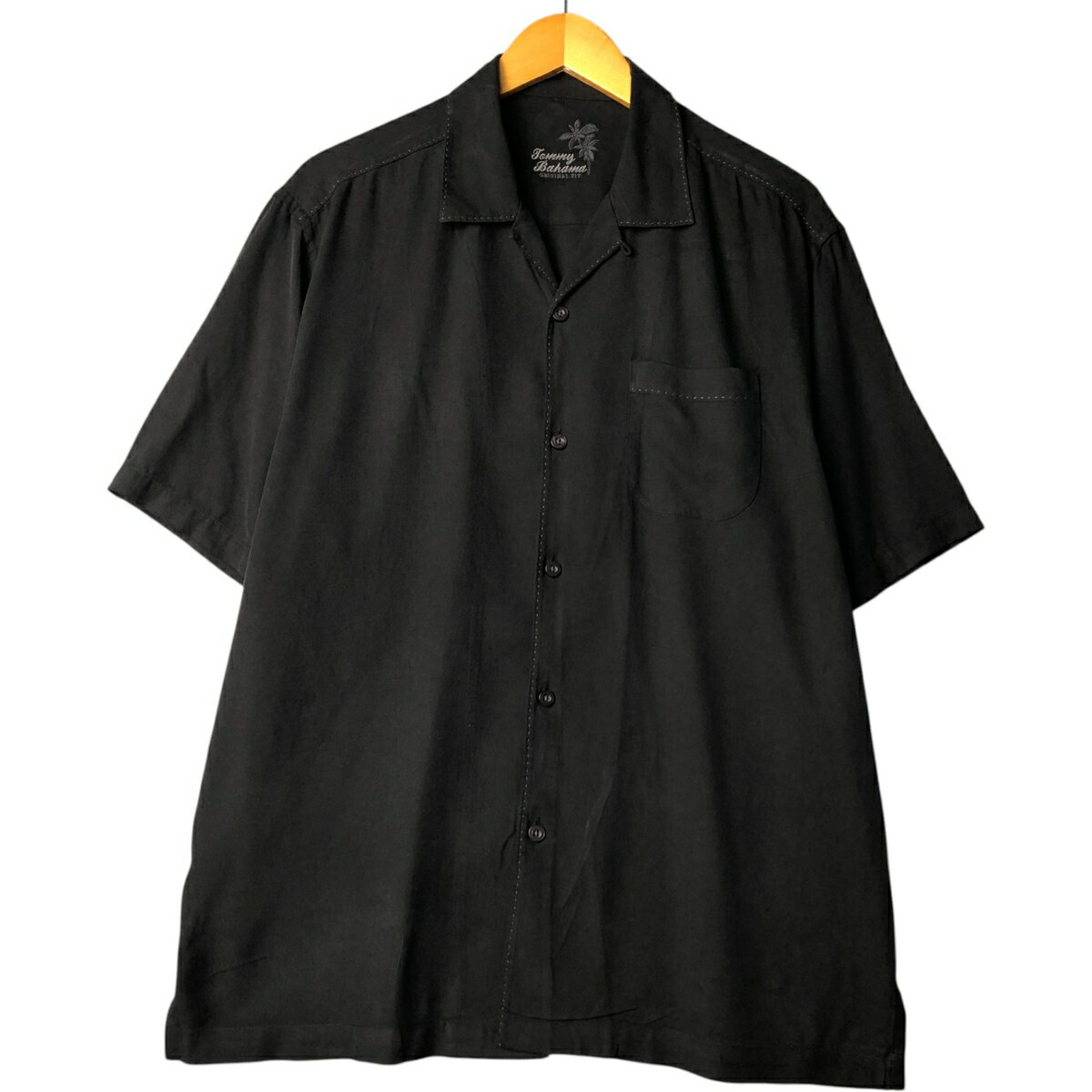 古着 トミーバハマ Tommy Bahama 半袖 オープンカラー シルクシャツ ボックスシャ...