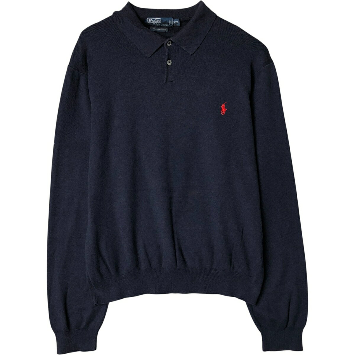 古着 ラルフローレン Ralph Lauren POLO RALPH LAUREN CUSTOM SLIM FIT ポロニットセーター メンズXXL相当 /eaa573296 【中古】 【250906】 【NH-2508】 【SS2603_10】 ネイビー系 秋冬