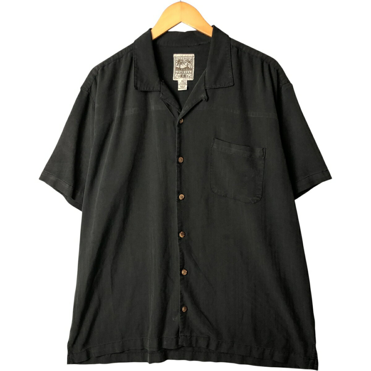 樂天商城 - 古着 STEVE AND BARRY'S ヘリンボーン 半袖 オープンカラー レーヨンシャツ ボックスシャツ メンズXL相当 /eaa573792 【中古】 【250810】