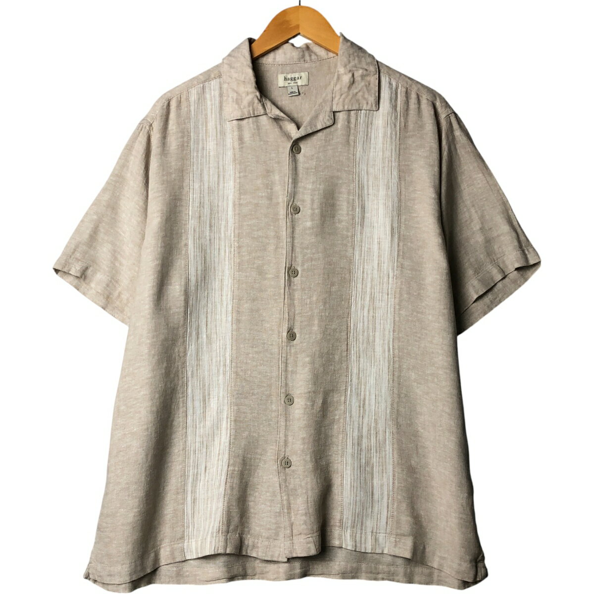樂天商城 - 古着 ハガー haggar EST.1926 半袖 オープンカラー リネン×レーヨンシャツ メンズL相当 /eaa574124 【中古】 【250811】