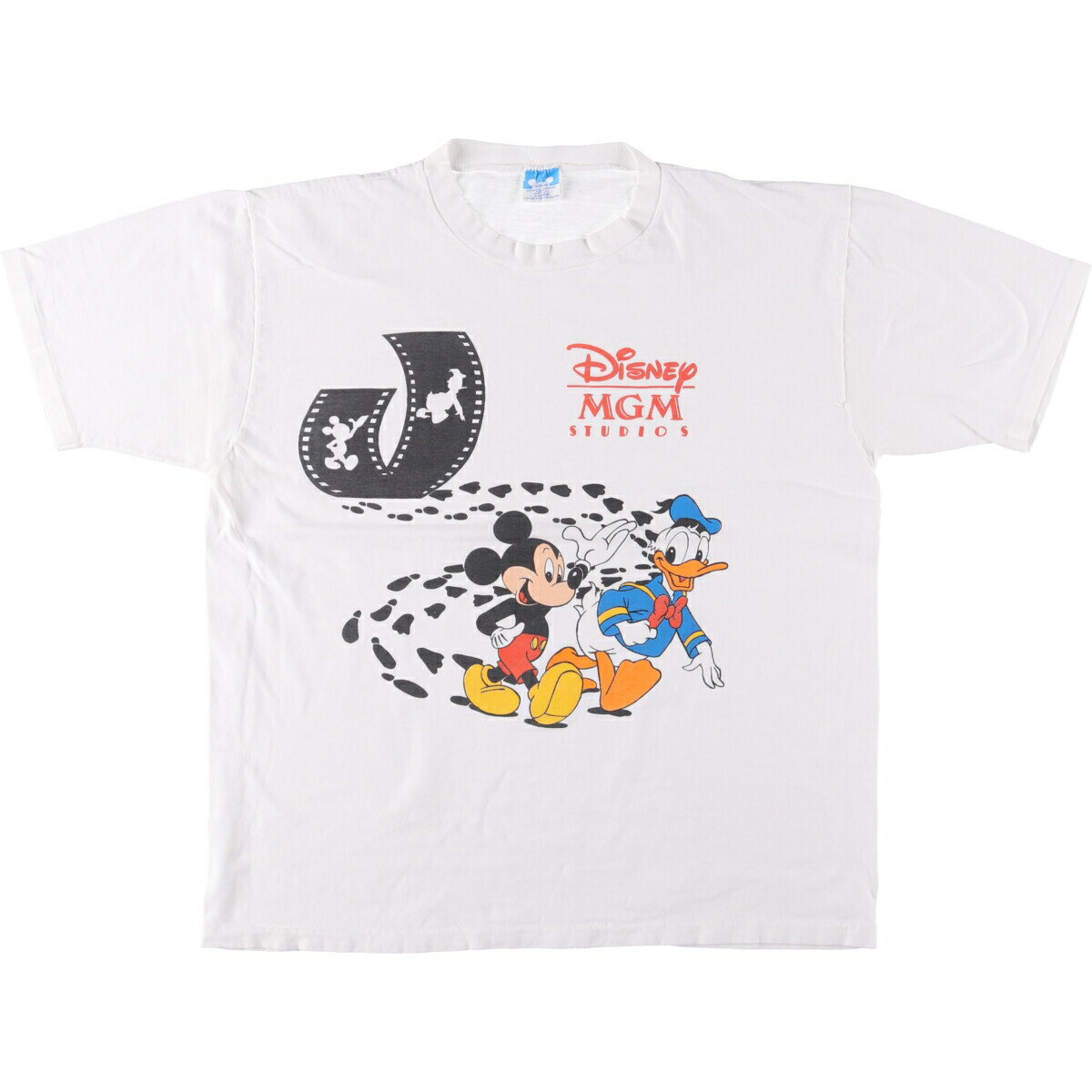 Character - 古着 80'S ディズニー Disney ミッキーマウス キャラクタープリントTシャツ USA製 メンズXL相当 ヴィンテージ /eaa574820 【中古】 【250804】 ホワイト系 春夏秋