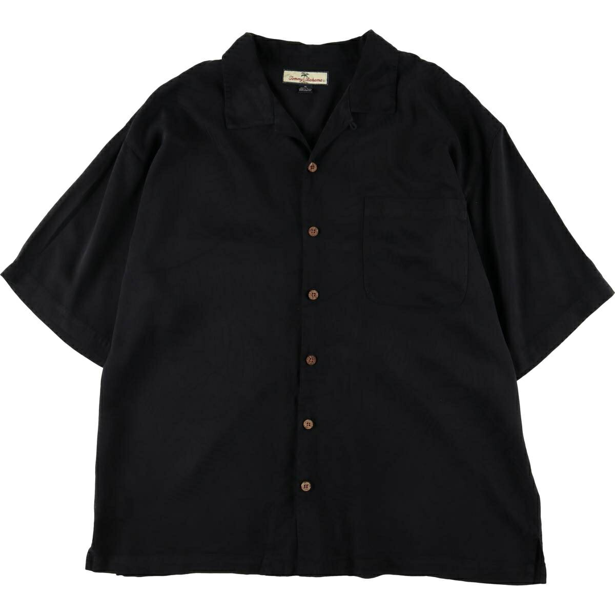 乐天商城 - 古着 トミーバハマ TOMMY BAHAMA 総柄 リーフ柄 半袖 オープンカラー シルクシャツ ボックスシャツ メンズXL相当 /eaa575026 【中古】 【250811】 【SS2606_30