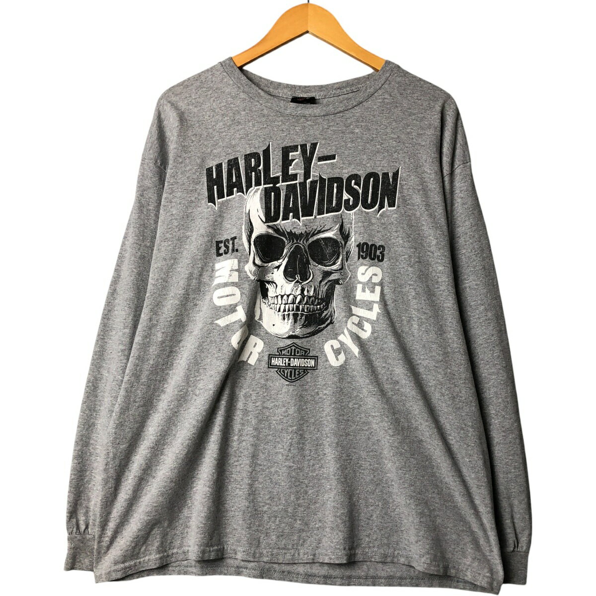 乐天商城 - 古着 ハーレーダビッドソン Harley-Davidson ドクロ柄 スカル柄 モーターサイクル バイクTシャツ メンズXL相当 /eaa575328 【中古】 【250816】 【SS2606_30