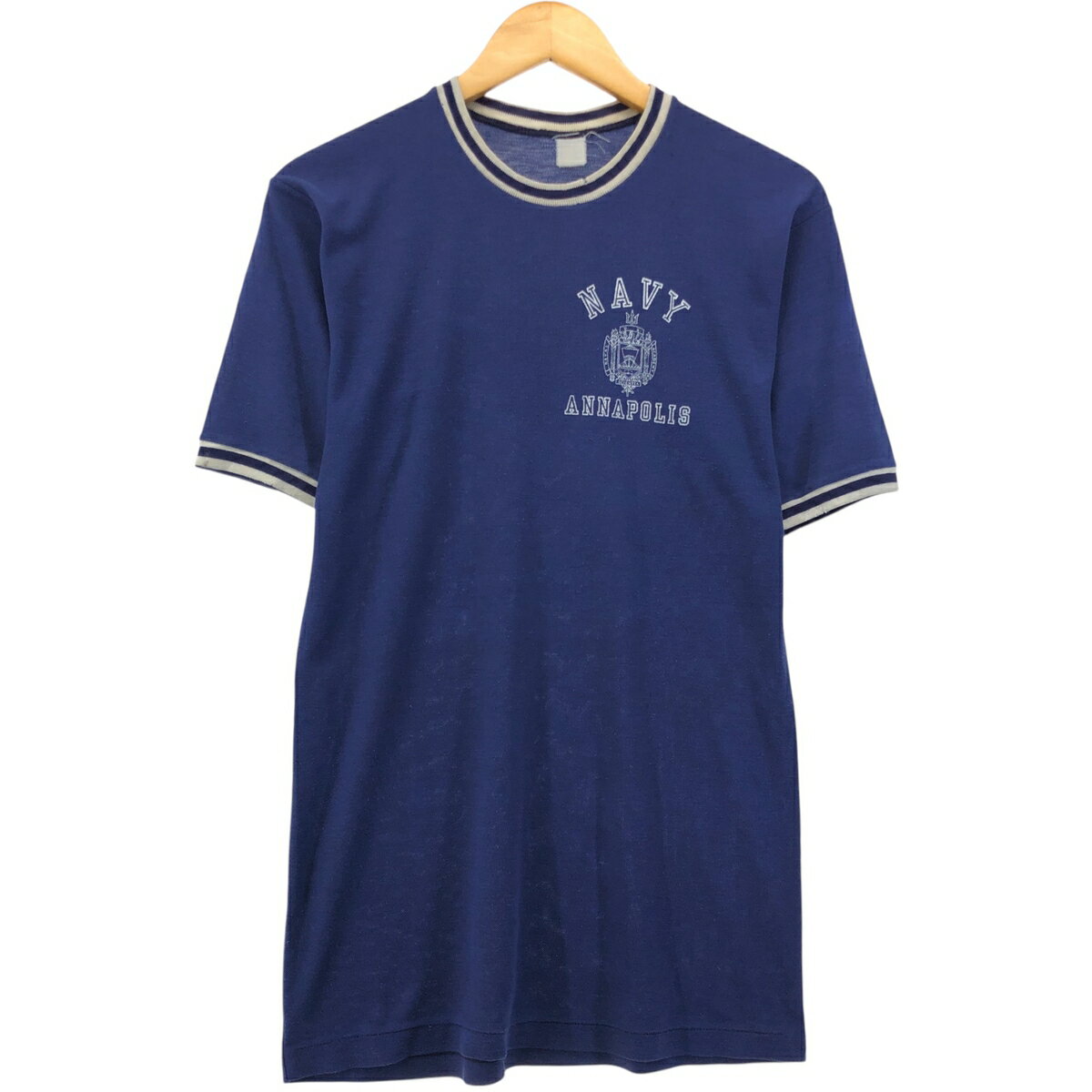 樂天商城 - 古着 70~80'S USNA 海軍兵学校 鹿の子 カレッジ リンガーTシャツ メンズS相当 ヴィンテージ /eaa576091 【中古】 【250906】