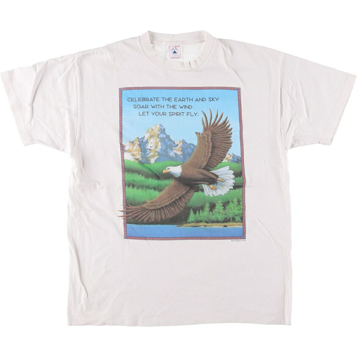商品詳細 ブランド・DELTA・デルタ・ 特徴・クルーネック(丸首)・ヴィンテージ・半袖・シングルステッチ・ モデル/形状・プリントTシャツ・ 素材・コットン:100%・ 色・ホワイト系 白色・ 柄・プリント・鷲柄 イーグル柄・ 生産国・U...