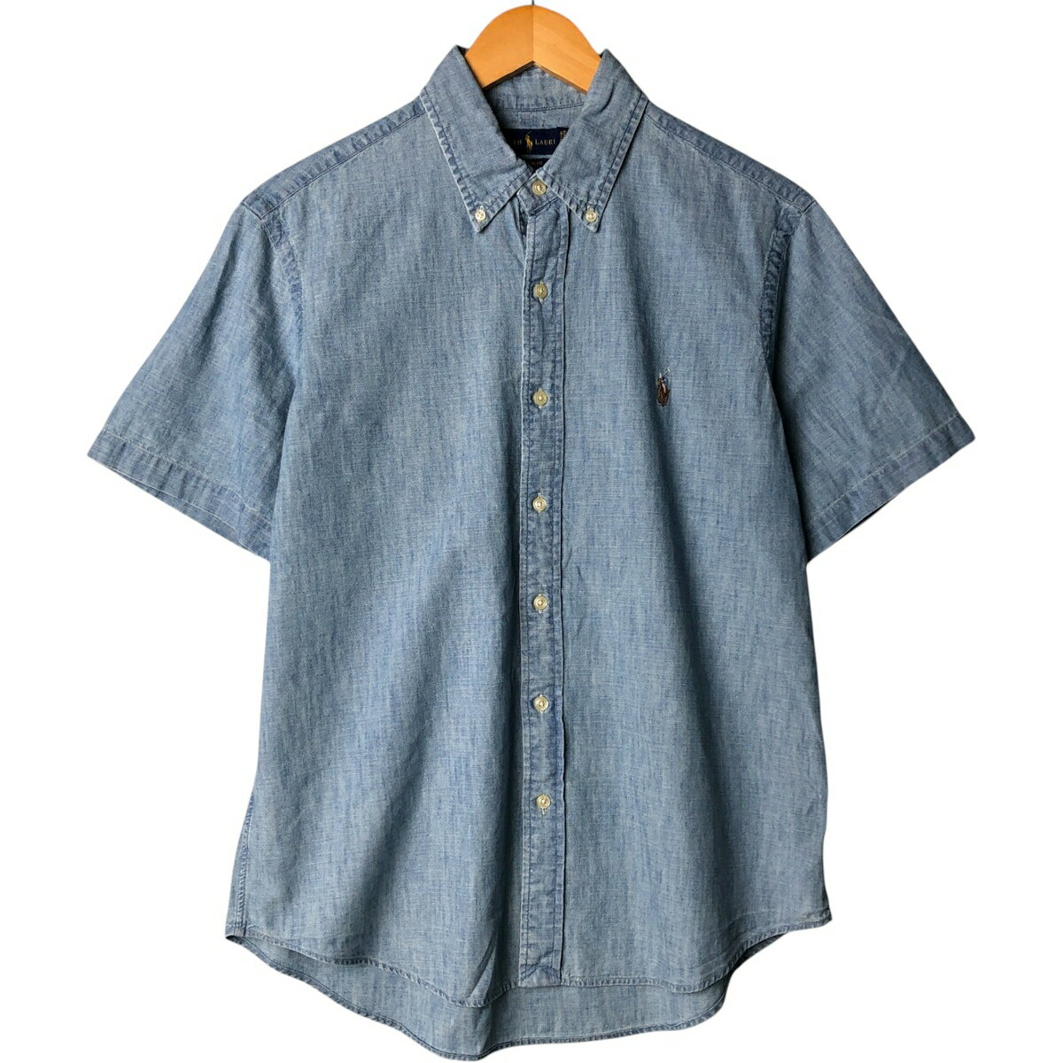 樂天商城 - 古着 ラルフローレン Ralph Lauren CLASSIC FIT ボタンダウン 半袖 シャンブレーシャツ メンズM相当 /eaa576794 【中古】 【250821】 ブルー系 春夏