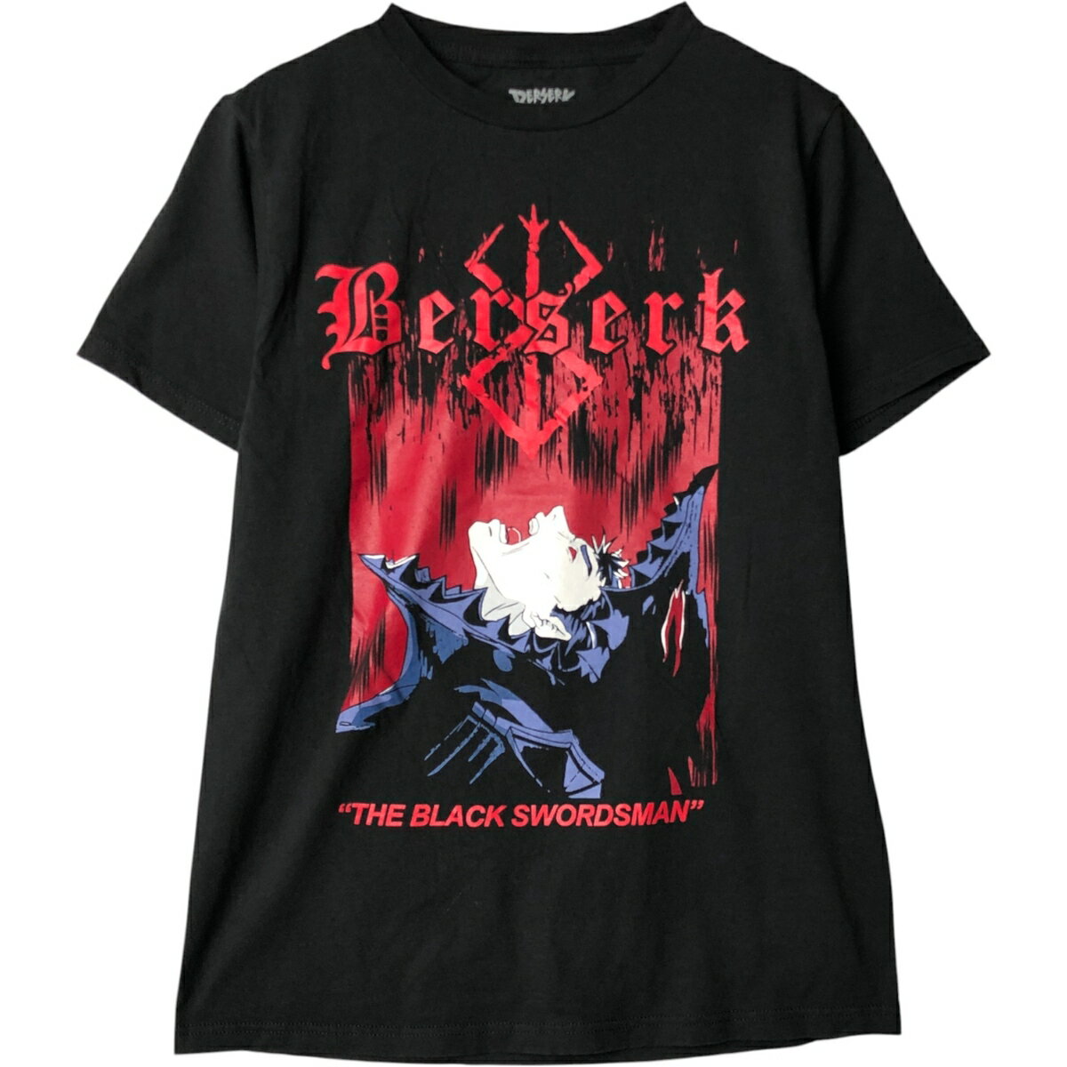 古着 BERSERK GUTS ベルセルク ガッツ 黒い剣士 アニメ キャラクタープリントTシャツ メンズS相当 /eaa577194 【中古】 【250901】 【NH-2508】