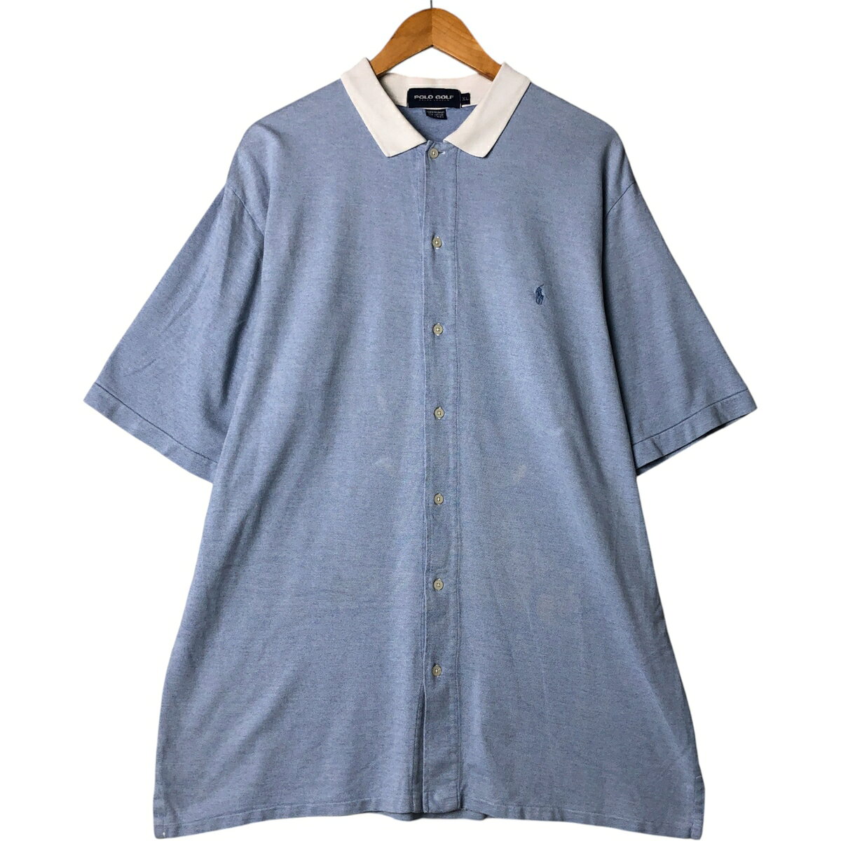 古着 ラルフローレン Ralph Lauren POLO GOLF ポロゴルフ 前開き 半袖 ポロシャツ ...