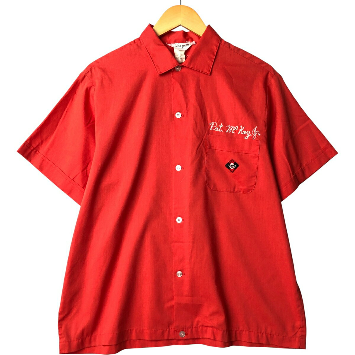 古着 70'S ナットナスト NAT NAST ワイドカラー ボウリングシャツ ボックスシャツ USA製 メンズL相当 ..