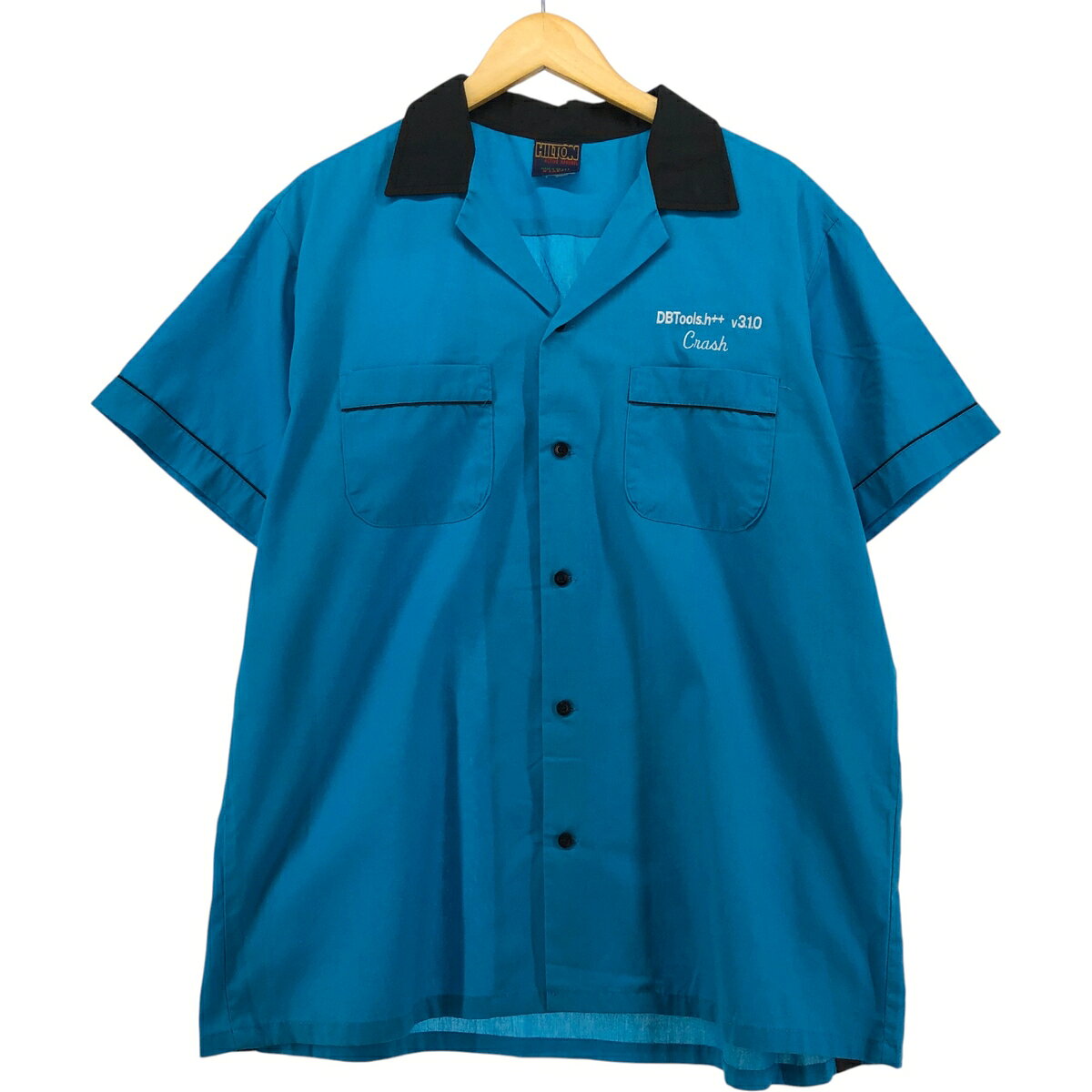 保龄球衫 - 古着 80'S ヒルトン HILTON ACTIVE APPAREL オープンカラー ボウリングシャツ ボックスシャツ USA製 メンズXL相当 ヴィンテージ /eaa577792 【中古】 【250830】