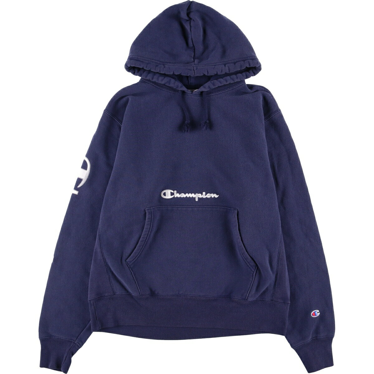 樂天商城 - 古着 チャンピオン Champion REVERSE WEAVE リバースウィーブ スウェットプルオーバーパーカー メンズL相当 /eaa577887 【中古】 【250902】 【SS2603_10】 ネイビー系 春夏秋冬