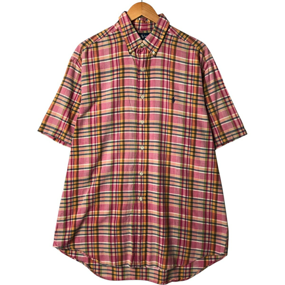Rakuten - 古着 ラルフローレン Ralph Lauren BLAKE 半袖 ボタンダウン チェックシャツ メンズL相当 /eaa577907 【中古】 【250823】 【SS2606_10】