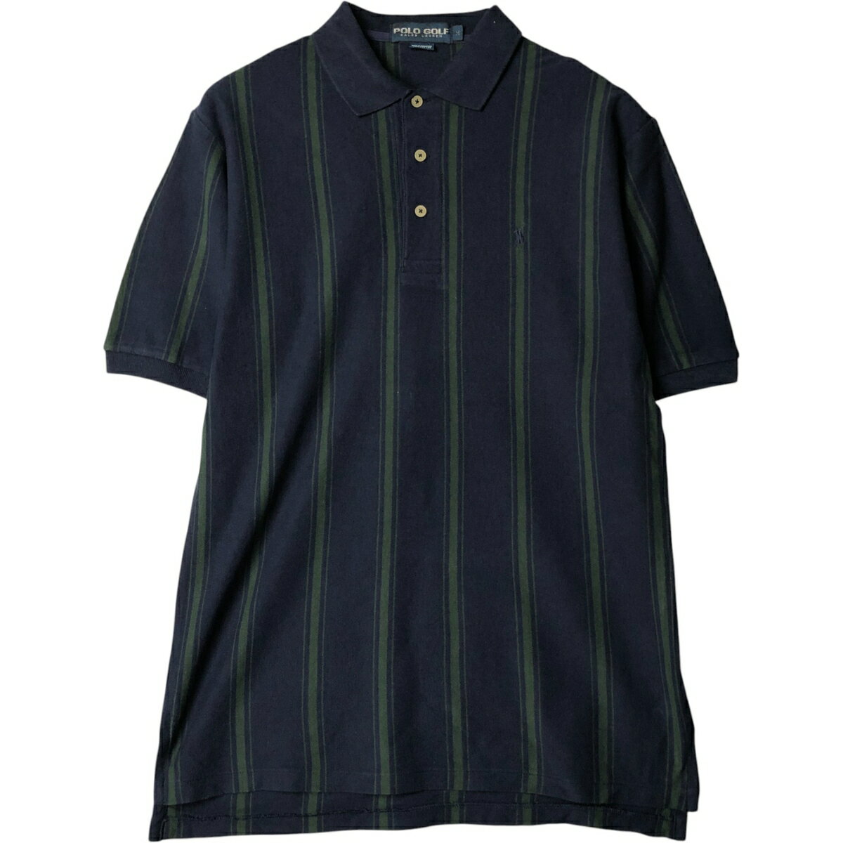 古着 ラルフローレン Ralph Lauren POLO GOLF ポロゴルフ 半袖 ストライプ ポロシャツ メンズM相当 /eaa578105 【中古】 【250908】 【NH-2508】 ネイビー系 春夏秋