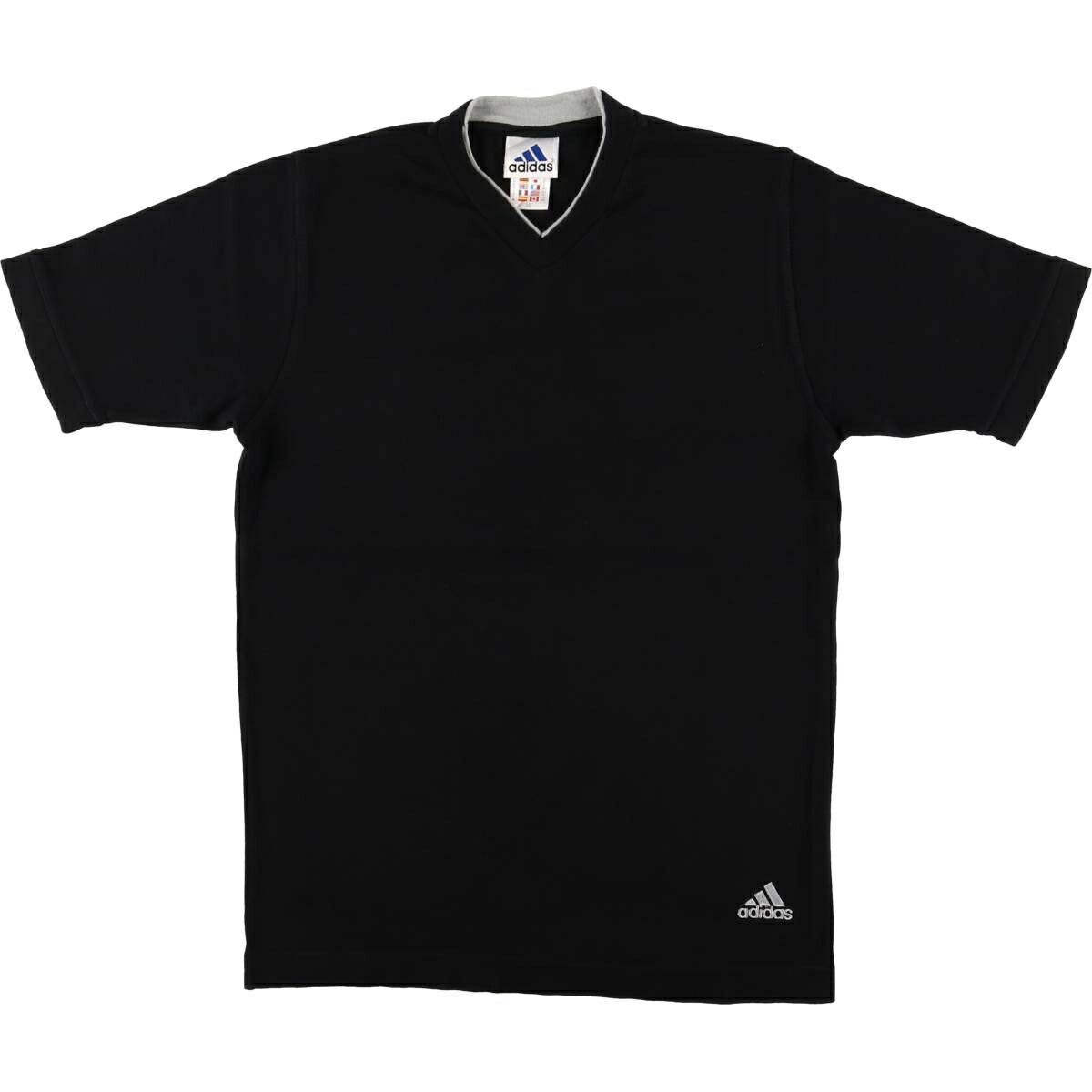 Rakuten - 古着 90~00'S アディダス adidas Vネック ロゴTシャツ メンズM相当 /eaa578159 【中古】 【250908】 【SS2603_10】