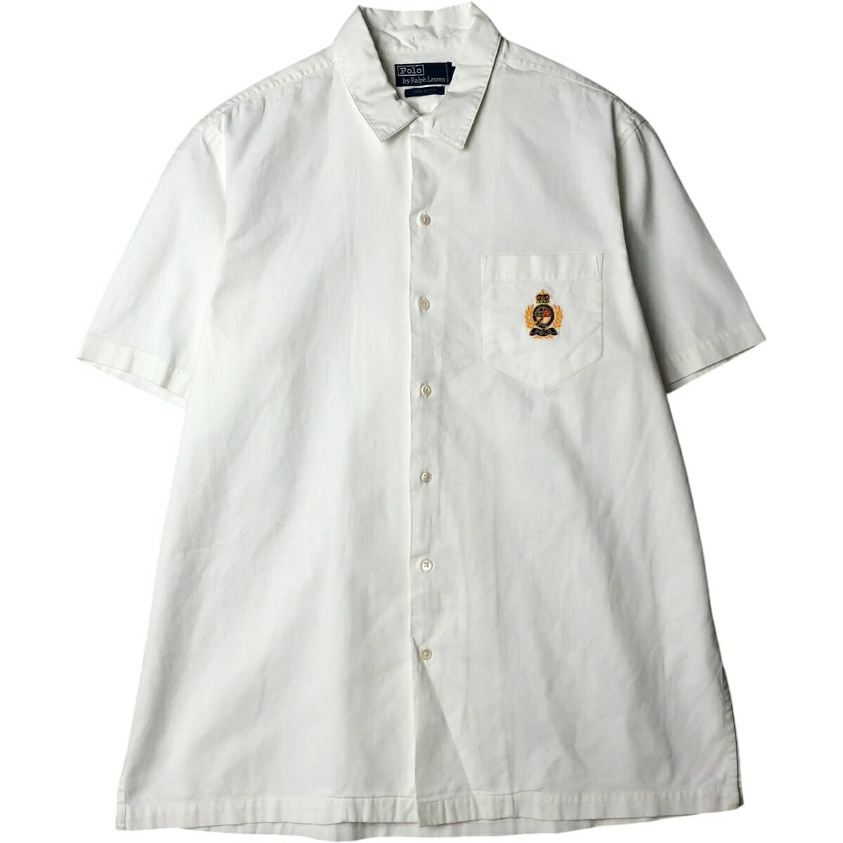 古着 ラルフローレン Ralph Lauren POLO RALPH LAUREN 半袖 ボタンダウンシャツ メンズL相当 /eaa578292 【中古】 【250909】 【NH-2508】 ホワイト系 春夏