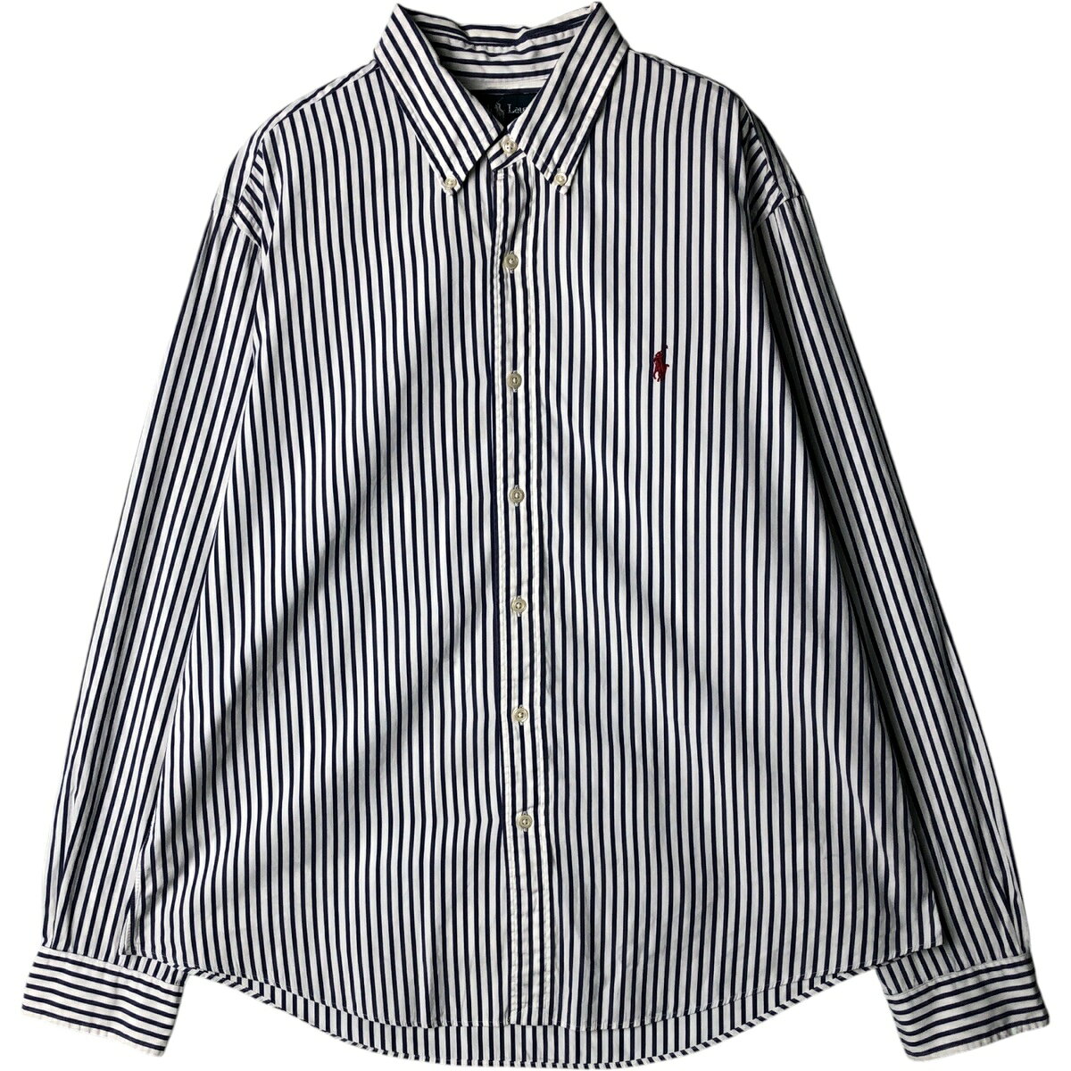 Rakuten - 古着 ラルフローレン Ralph Lauren CUSTOM FIT 長袖 ボタンダウンストライプシャツ メンズXL相当 /eaa578351 【中古】 【250913】 【NH-2508】 【ss2601_10】