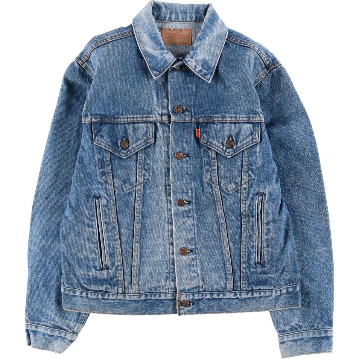 古着 90'S リーバイス Levi's 70906 0216 オレンジタブ デニムジャケット Gジャン USA製 メンズL相当 ヴィンテージ /eaa578390 【中古】 【250908】 【SS2603_10】 ブルー系 春秋冬