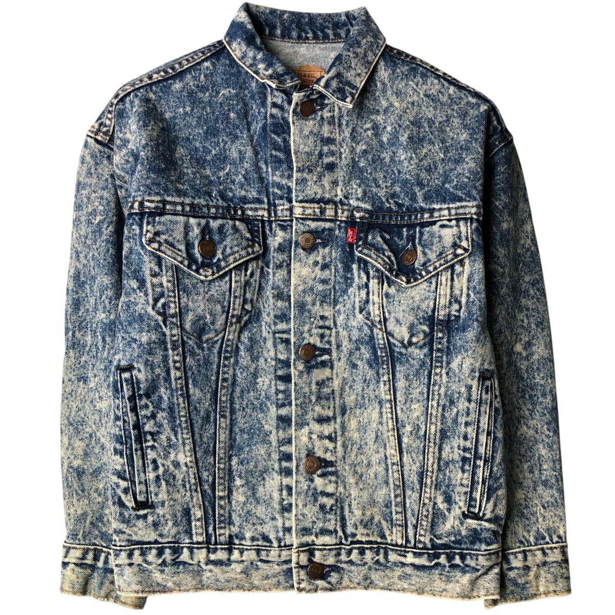 古着 90'S リーバイス Levi's 57508-0208 ケミカルウォッシュ デニムジャケット Gジャン USA製 レディースM相当 ヴィンテージ /eaa578593 【中古】 【250906】 【Elulu/エルル】 【NH-2508】 【SS2603_10】 ブルー系 春秋冬